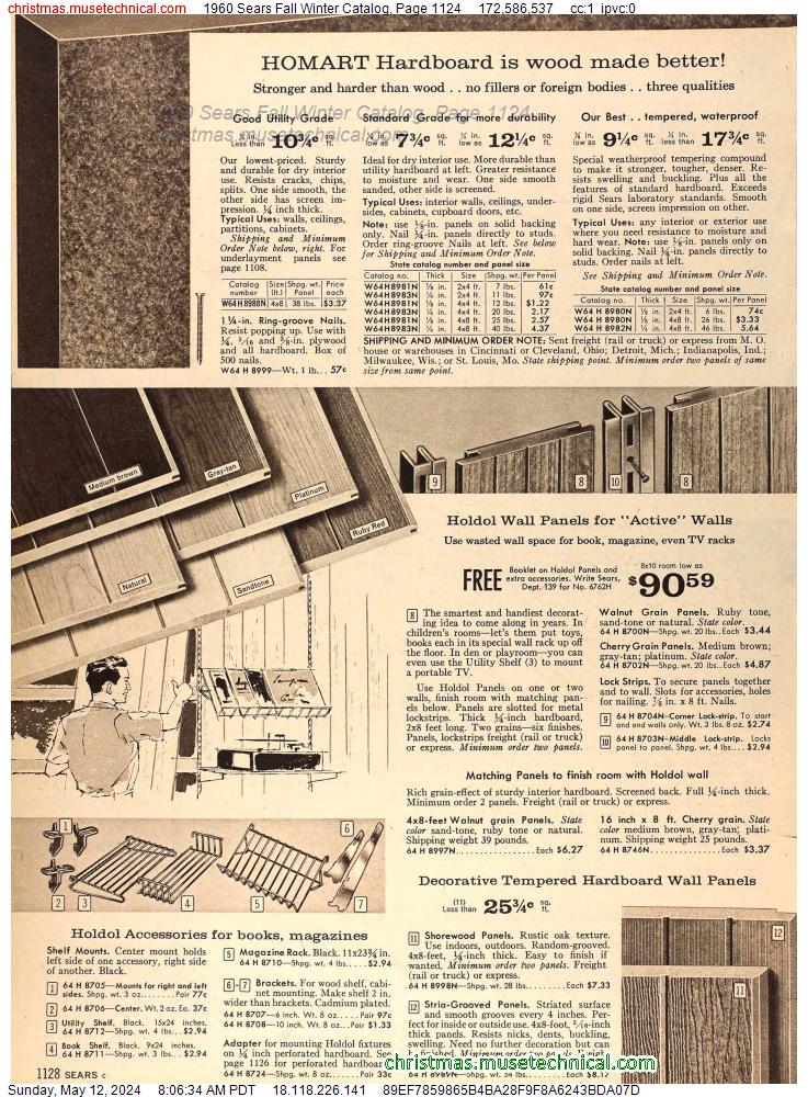 1960 Sears Fall Winter Catalog, Page 1124