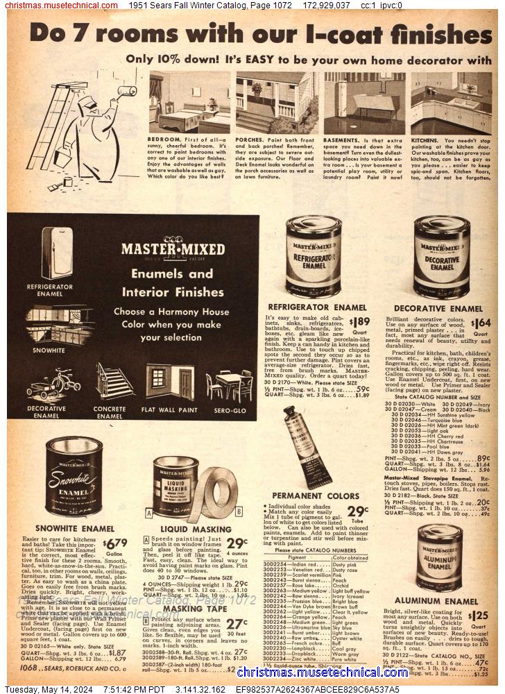 1951 Sears Fall Winter Catalog, Page 1072
