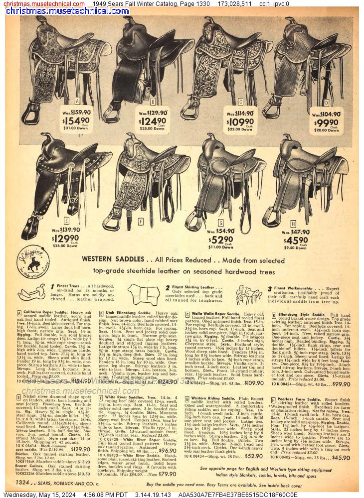 1949 Sears Fall Winter Catalog, Page 1330