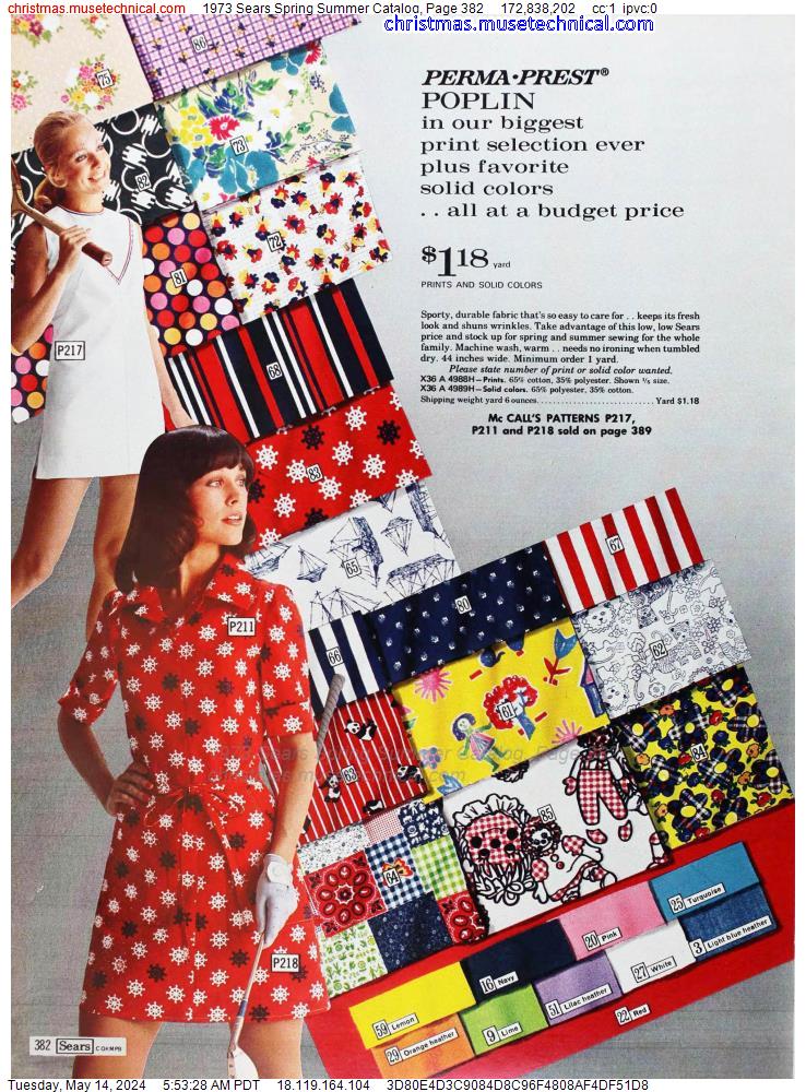 1973 Sears Spring Summer Catalog, Page 382
