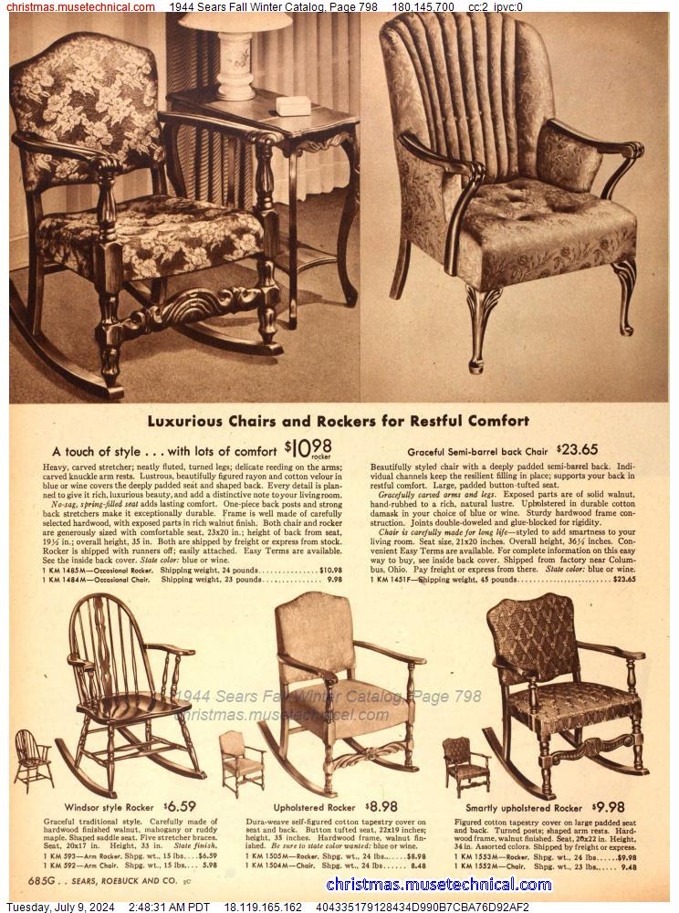 1944 Sears Fall Winter Catalog, Page 798