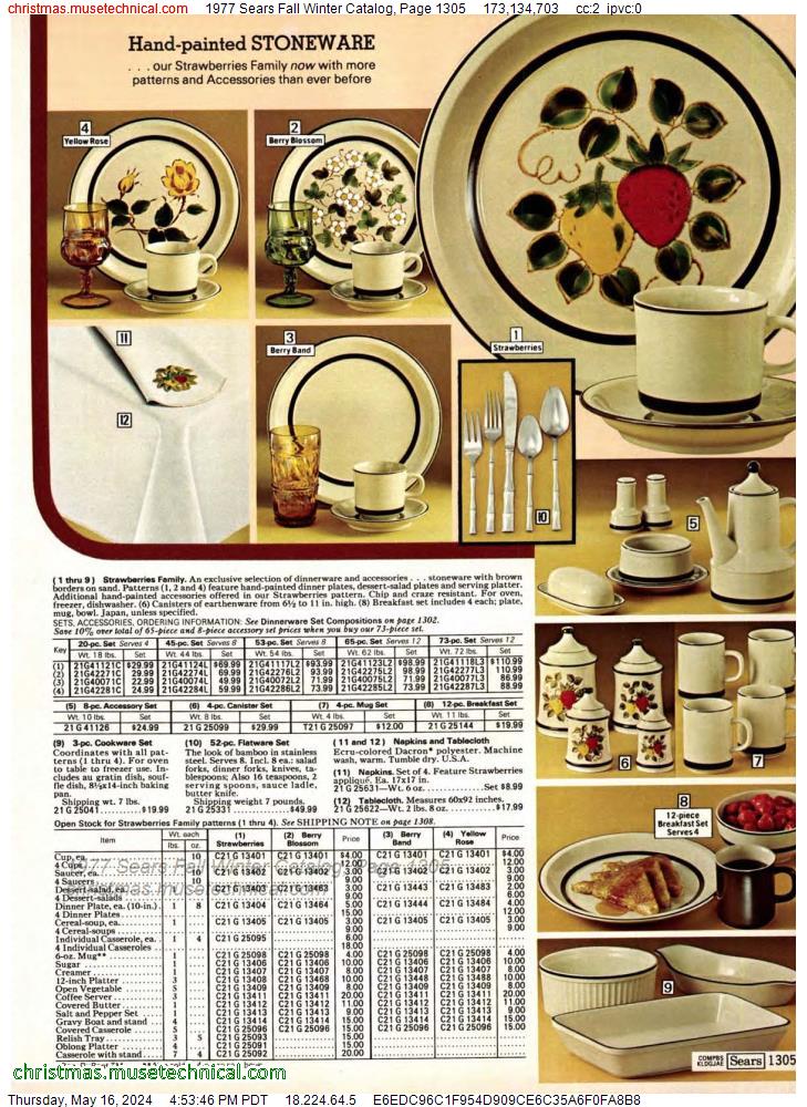 1977 Sears Fall Winter Catalog, Page 1305