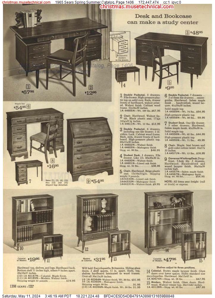 1965 Sears Spring Summer Catalog, Page 1406