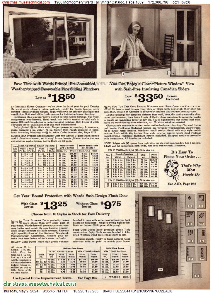 1966 Montgomery Ward Fall Winter Catalog, Page 1089