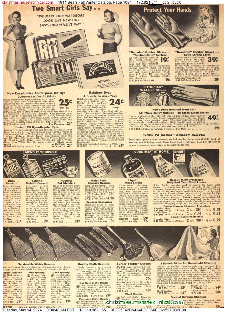 1941 Sears Fall Winter Catalog, Page 1094