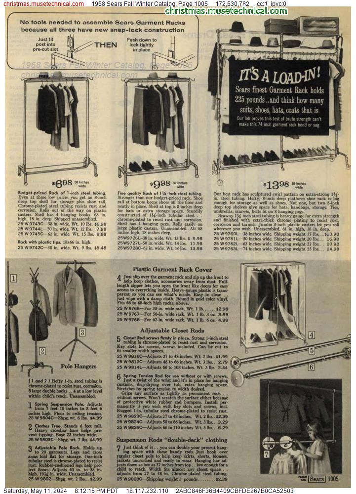 1968 Sears Fall Winter Catalog, Page 1005