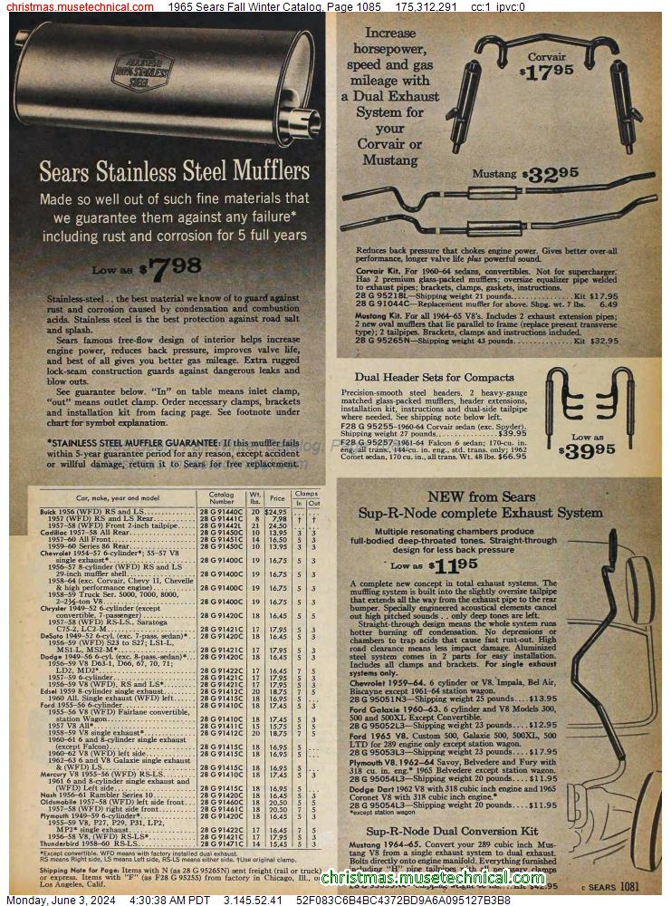 1965 Sears Fall Winter Catalog, Page 1085