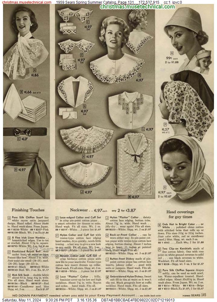 1959 Sears Spring Summer Catalog, Page 131