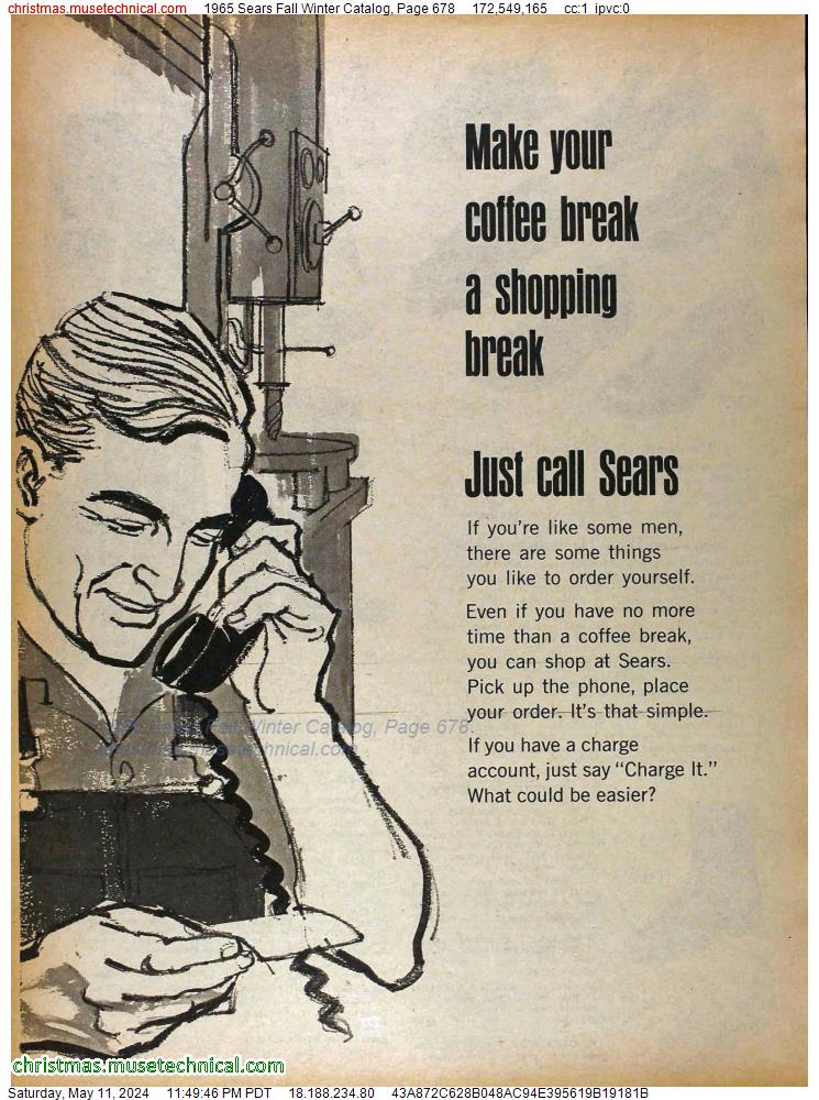 1965 Sears Fall Winter Catalog, Page 678