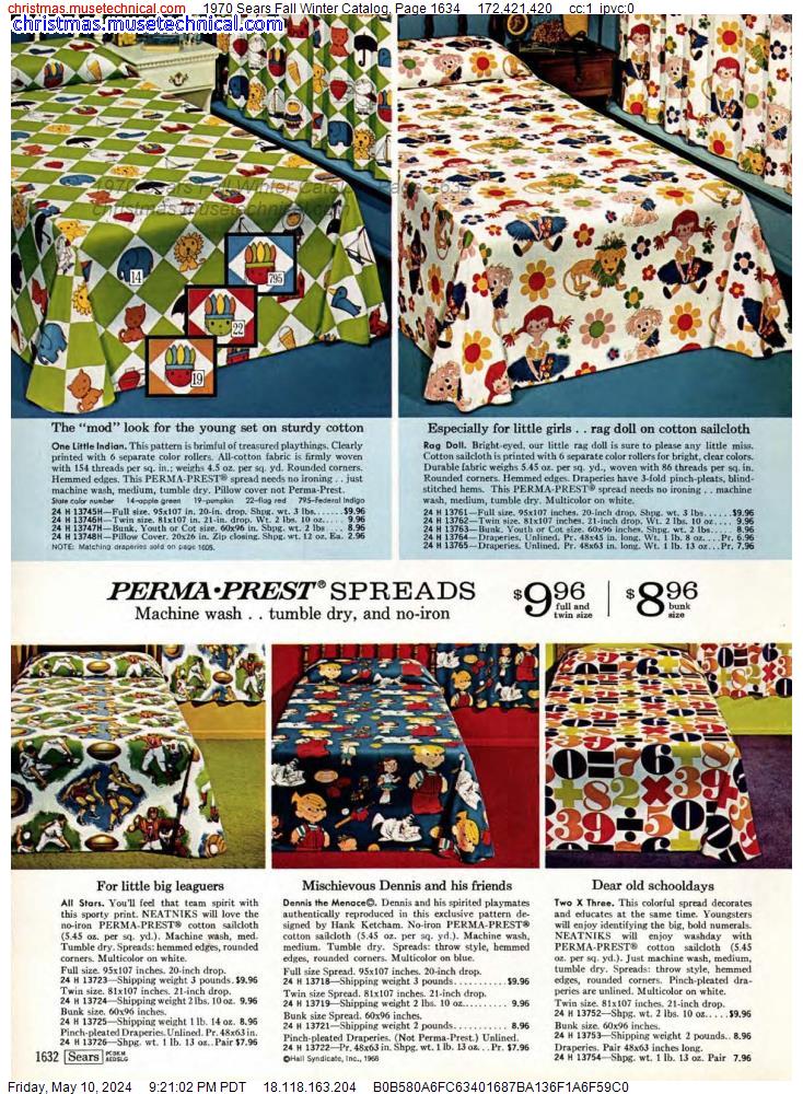 1970 Sears Fall Winter Catalog, Page 1634