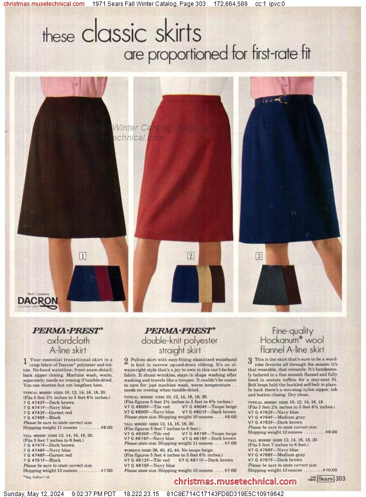 1971 Sears Fall Winter Catalog, Page 303