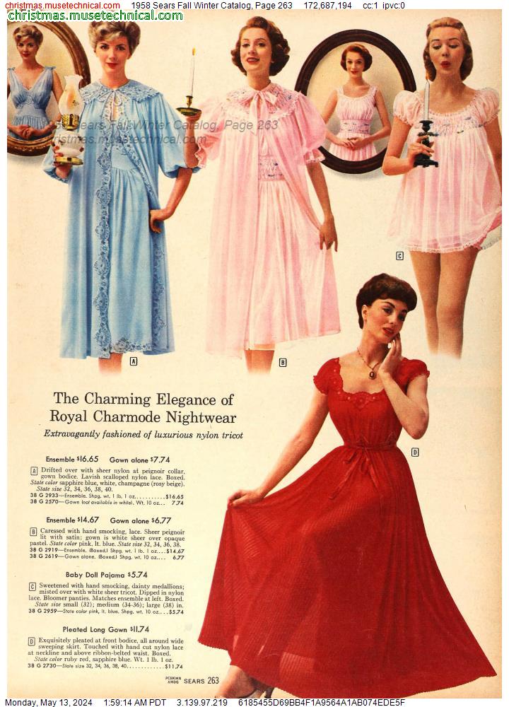 1958 Sears Fall Winter Catalog, Page 263