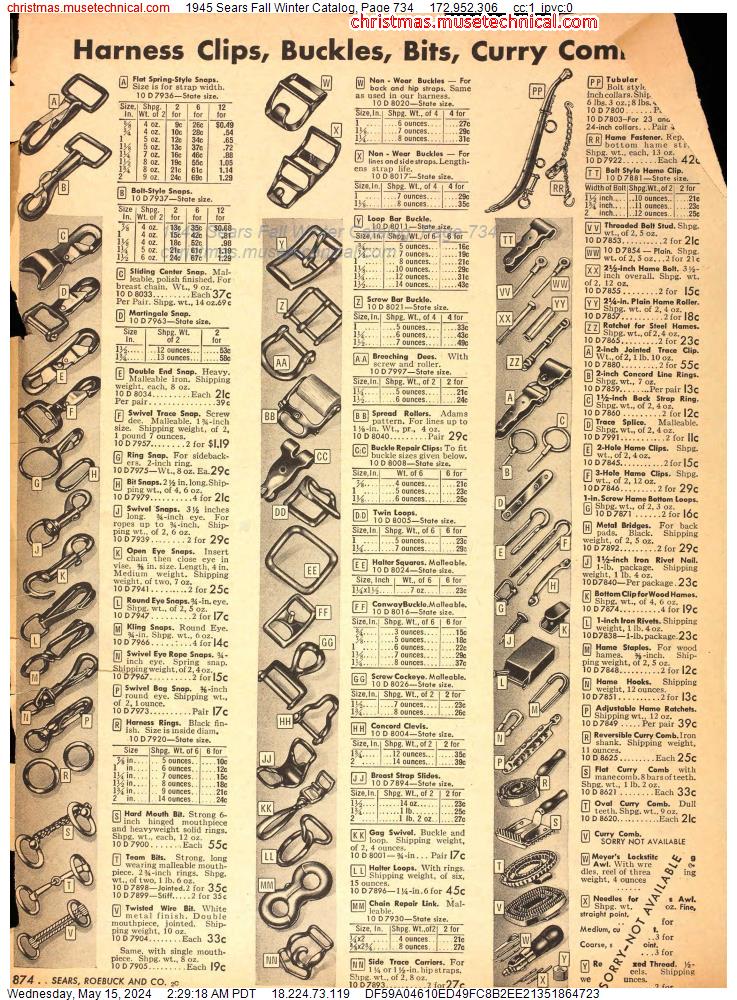 1945 Sears Fall Winter Catalog, Page 734