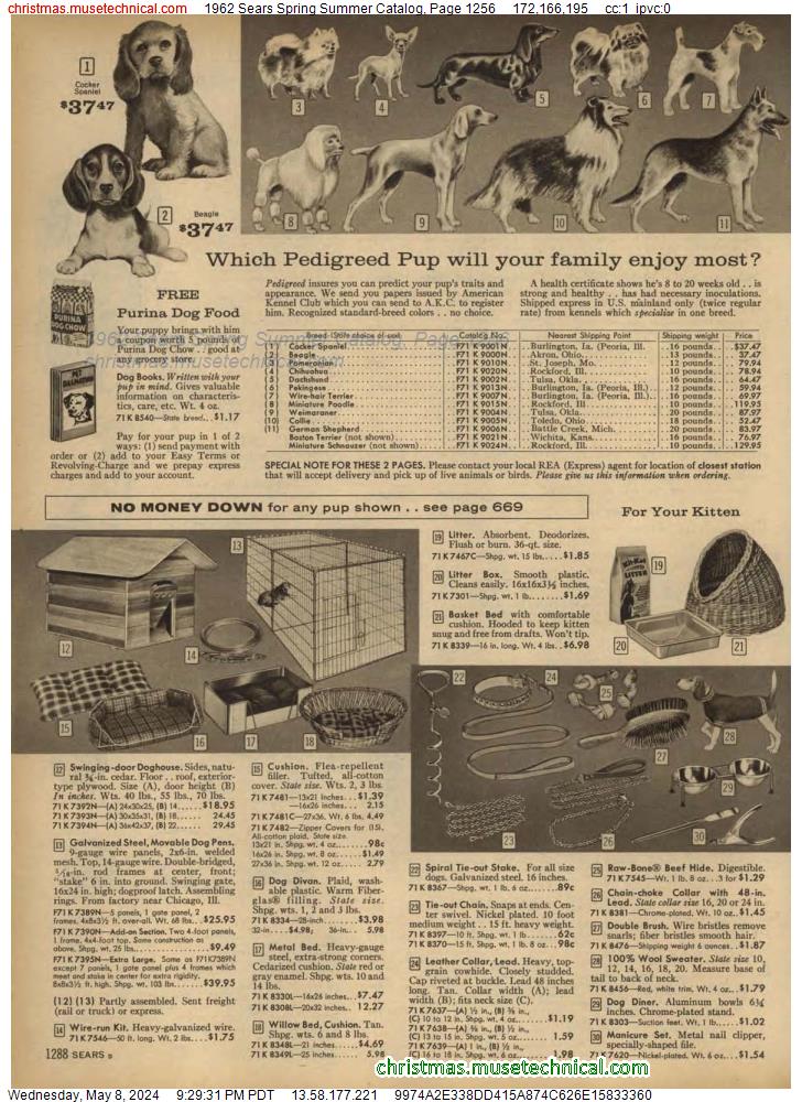 1962 Sears Spring Summer Catalog, Page 1256