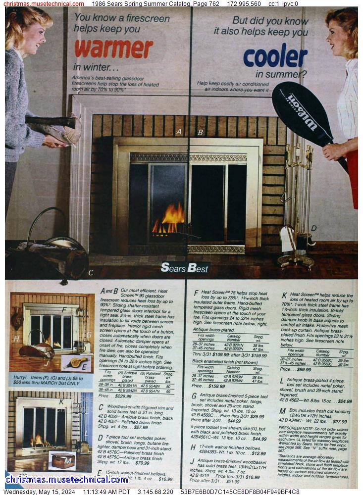 1986 Sears Spring Summer Catalog, Page 762