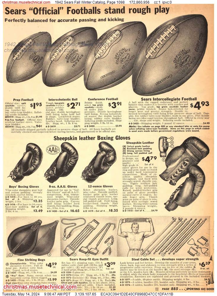 1942 Sears Fall Winter Catalog, Page 1098