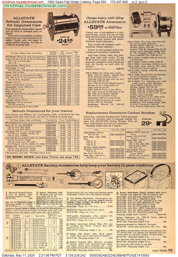 1963 Sears Fall Winter Catalog, Page 950