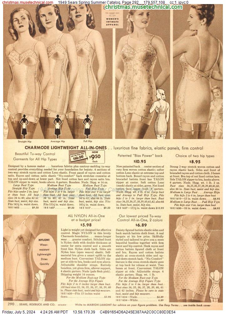 1949 Sears Spring Summer Catalog, Page 292
