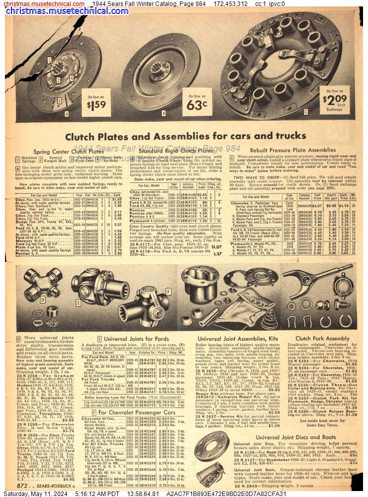 1944 Sears Fall Winter Catalog, Page 984