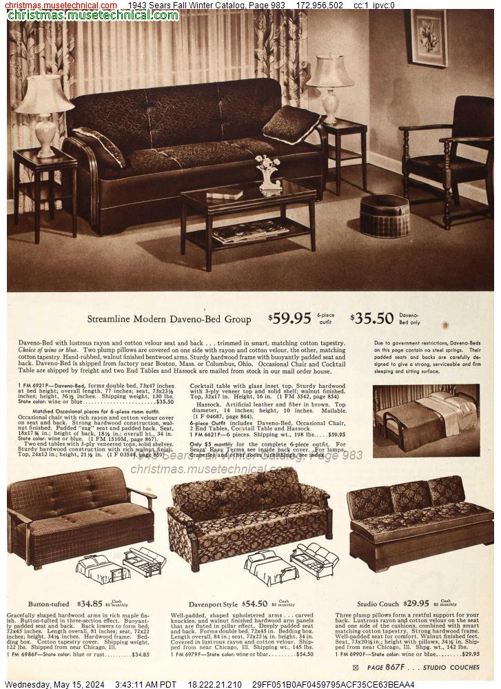 1943 Sears Fall Winter Catalog, Page 983