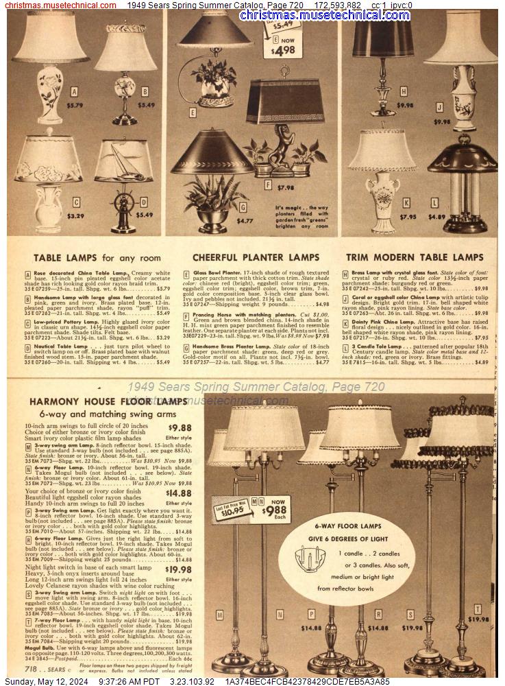 1949 Sears Spring Summer Catalog, Page 720