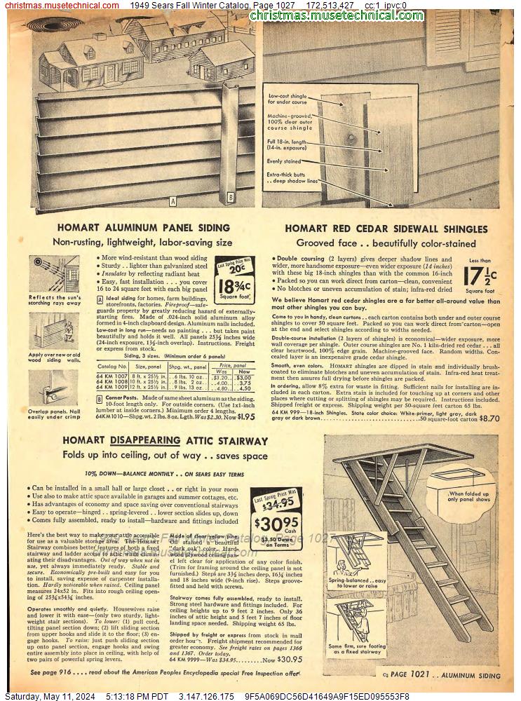 1949 Sears Fall Winter Catalog, Page 1027