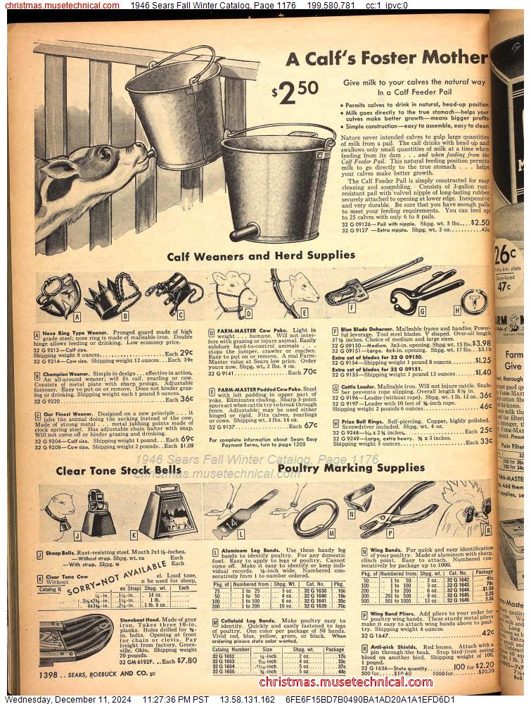 1946 Sears Fall Winter Catalog, Page 1176