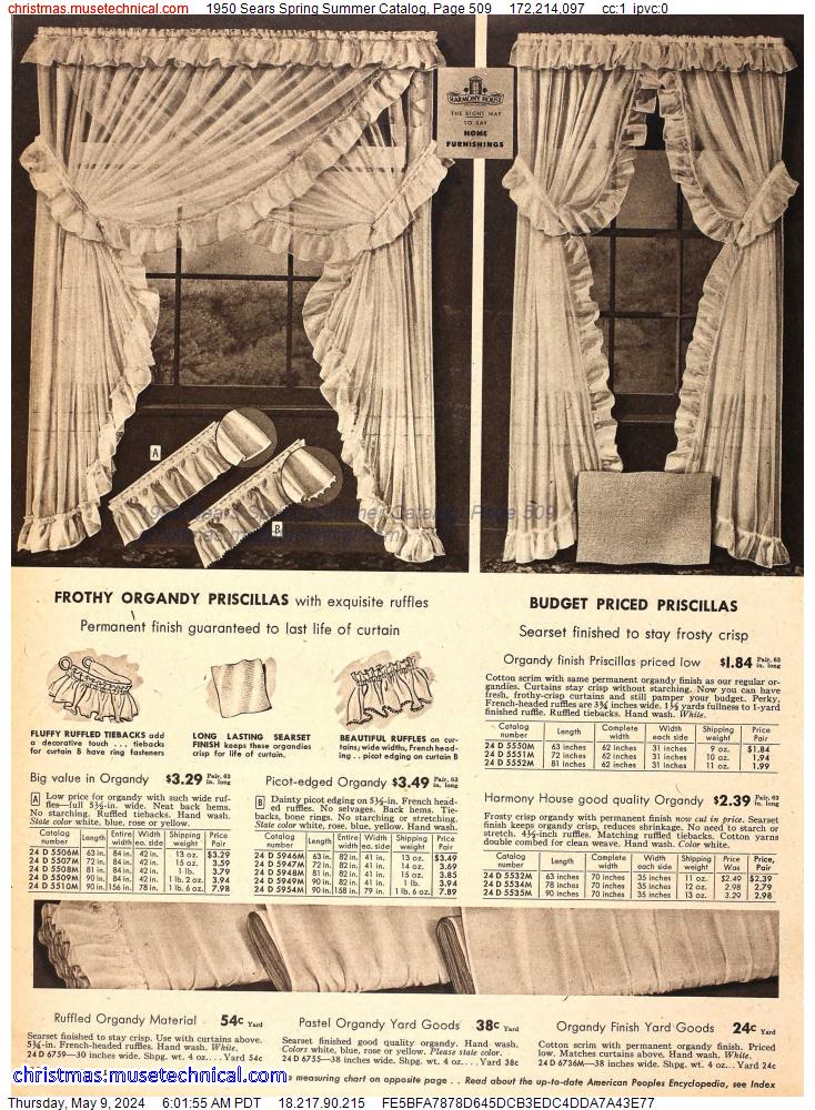 1950 Sears Spring Summer Catalog, Page 509