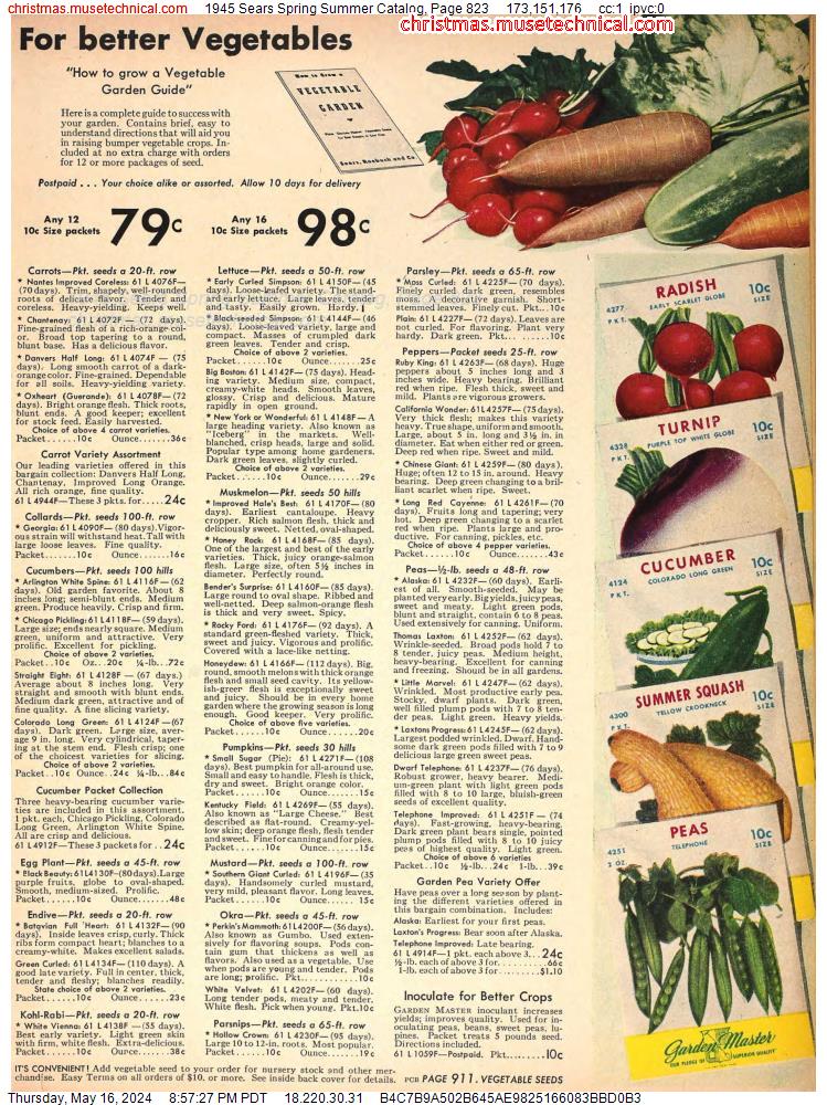 1945 Sears Spring Summer Catalog, Page 823