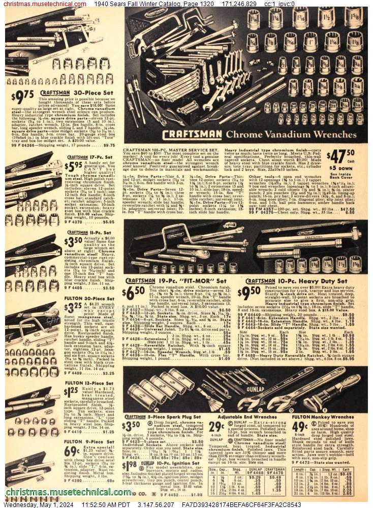 1940 Sears Fall Winter Catalog, Page 1320