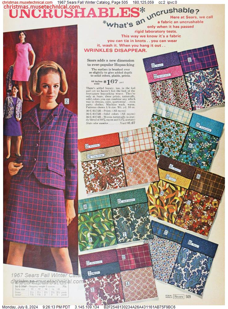 1967 Sears Fall Winter Catalog, Page 505