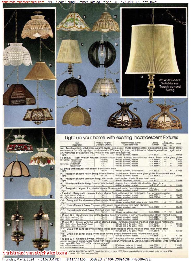 1983 Sears Spring Summer Catalog, Page 1038