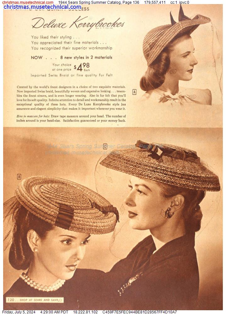 1944 Sears Spring Summer Catalog, Page 136