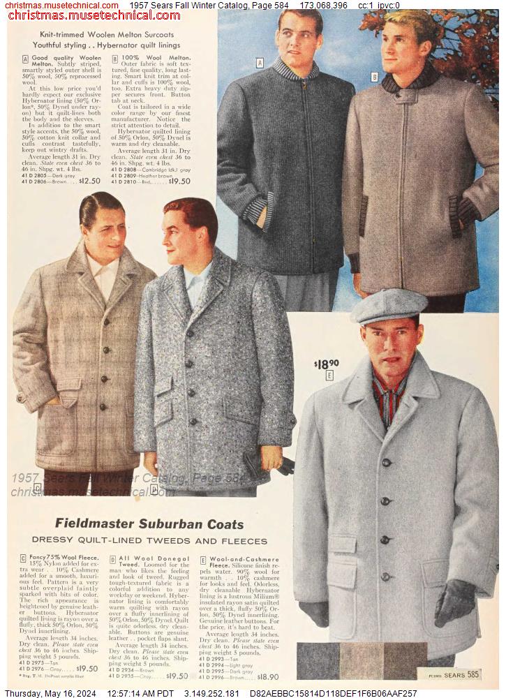 1957 Sears Fall Winter Catalog, Page 584