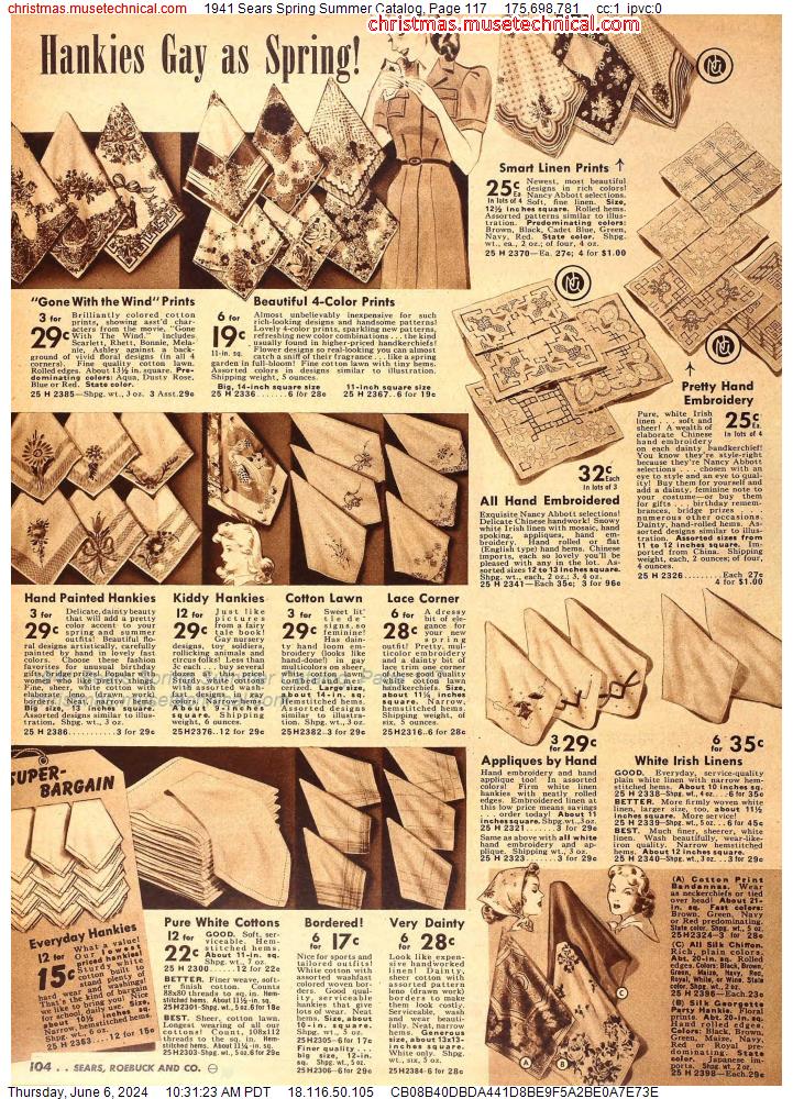 1941 Sears Spring Summer Catalog, Page 117