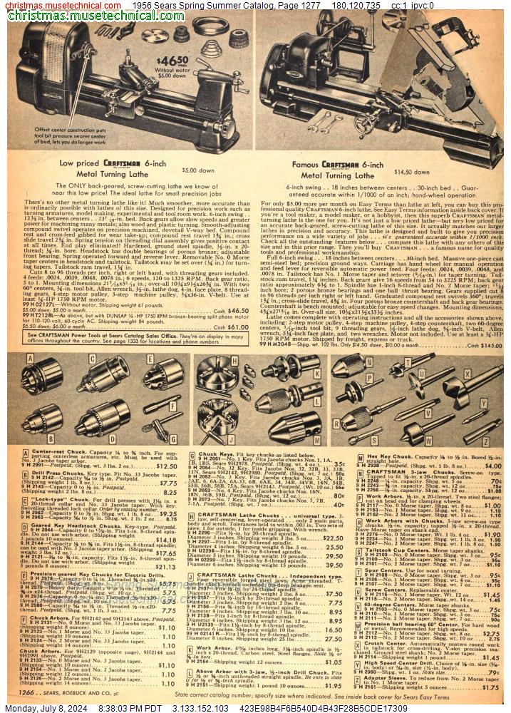 1956 Sears Spring Summer Catalog, Page 1277