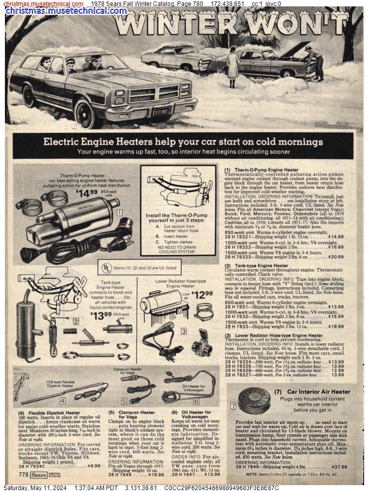 1978 Sears Fall Winter Catalog, Page 780