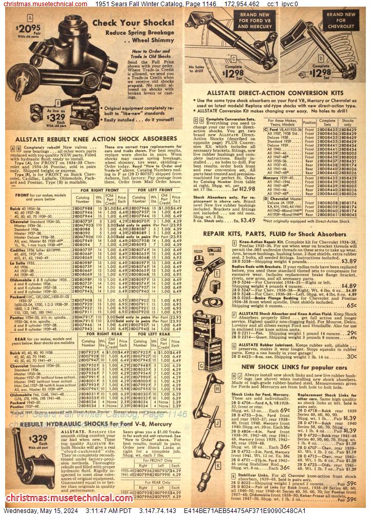 1951 Sears Fall Winter Catalog, Page 1146