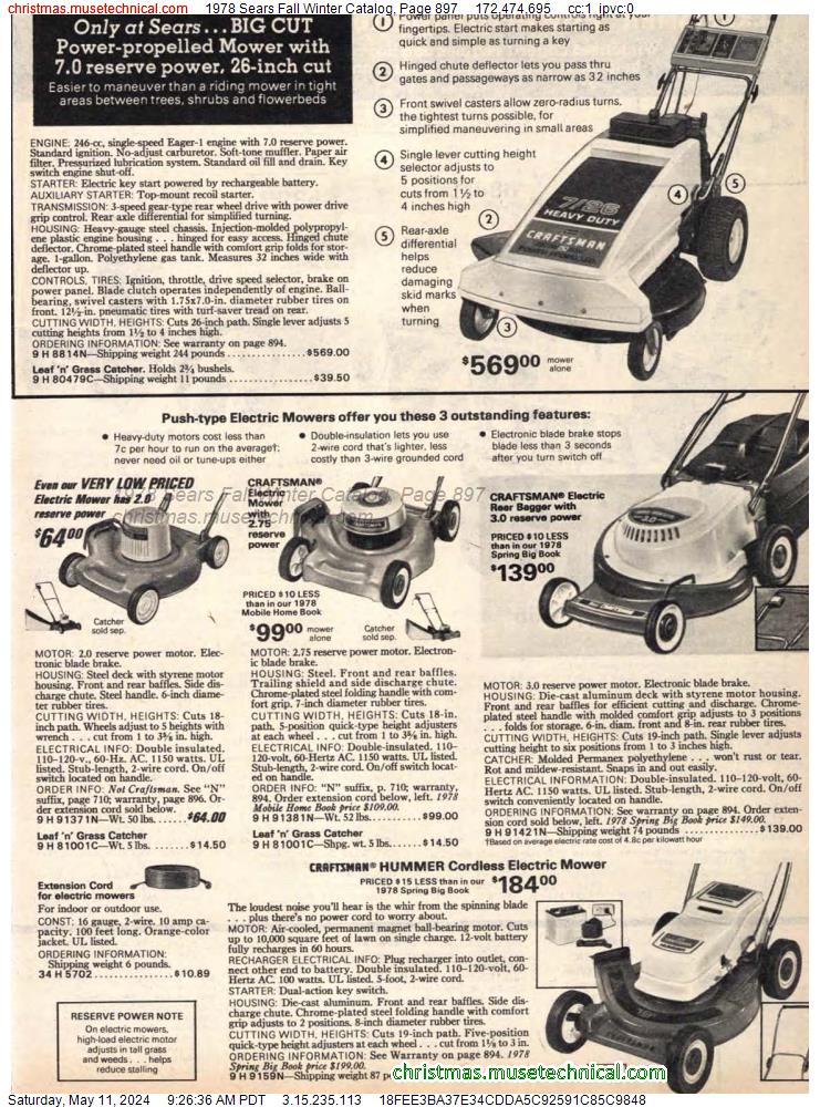 1978 Sears Fall Winter Catalog, Page 897
