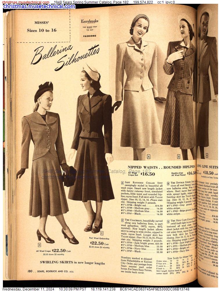 1948 Sears Spring Summer Catalog, Page 182