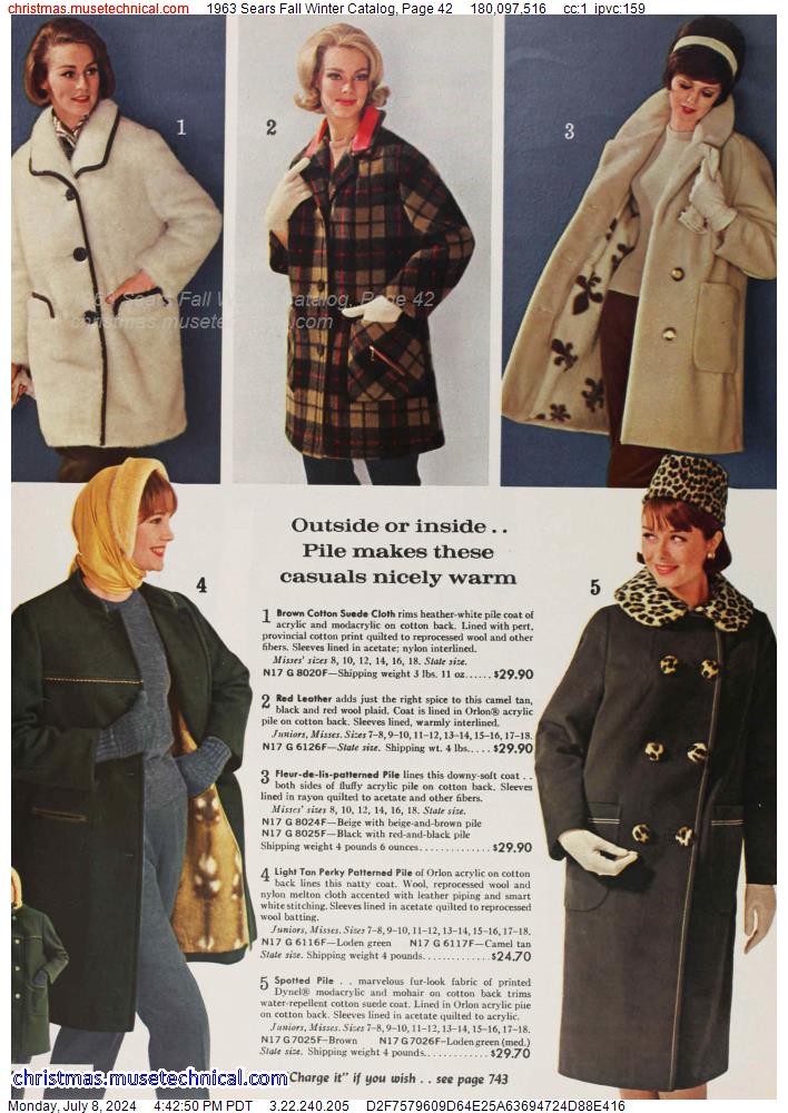 1963 Sears Fall Winter Catalog, Page 42