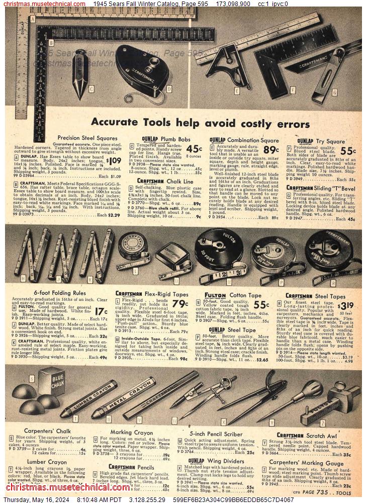 1945 Sears Fall Winter Catalog, Page 595