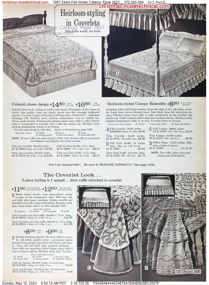 1967 Sears Fall Winter Catalog, Page 1631