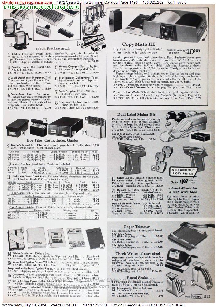 1972 Sears Spring Summer Catalog, Page 1190