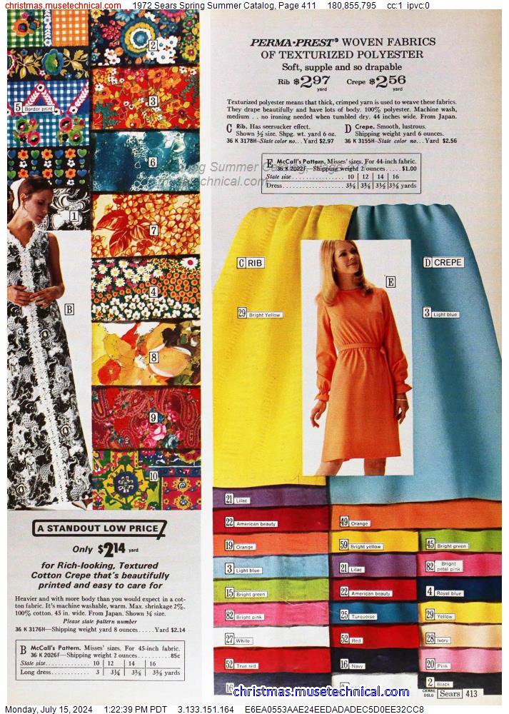1972 Sears Spring Summer Catalog, Page 411