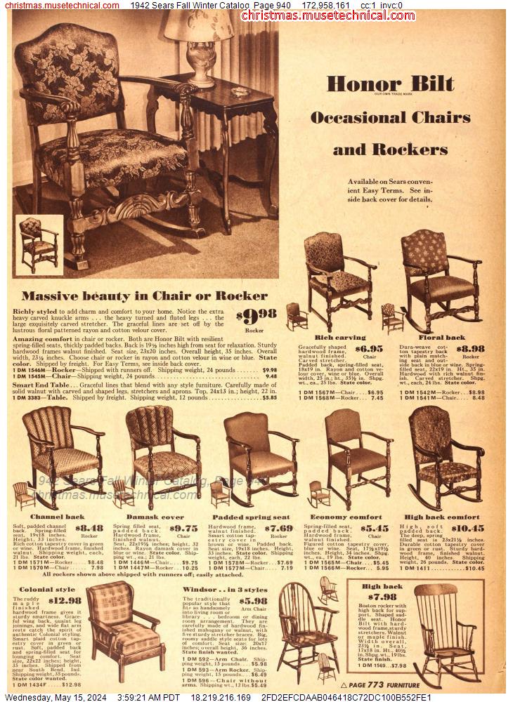 1942 Sears Fall Winter Catalog, Page 940