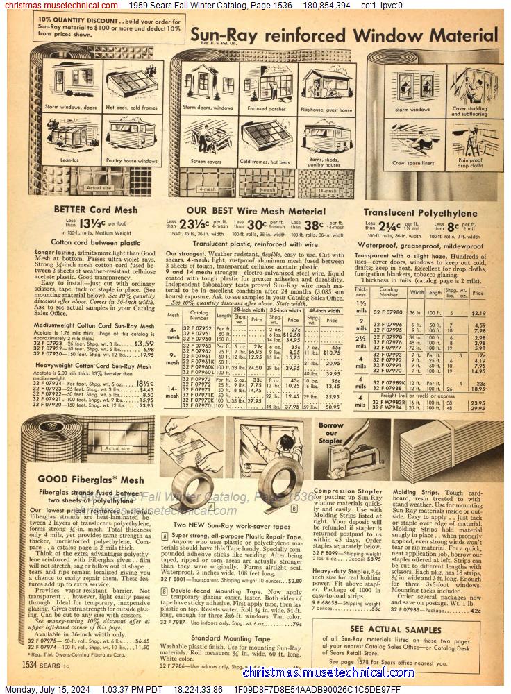 1959 Sears Fall Winter Catalog, Page 1536