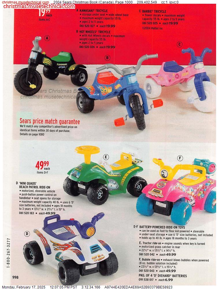 2004 Sears Christmas Book (Canada), Page 1000