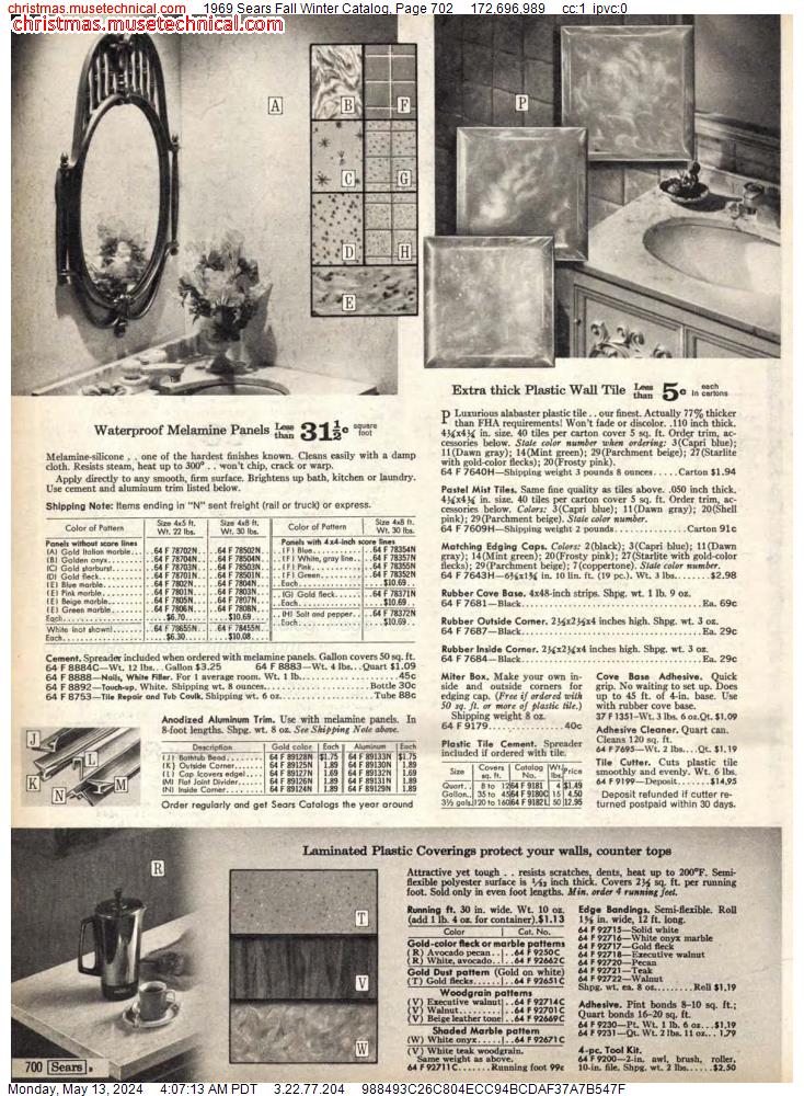 1969 Sears Fall Winter Catalog, Page 702