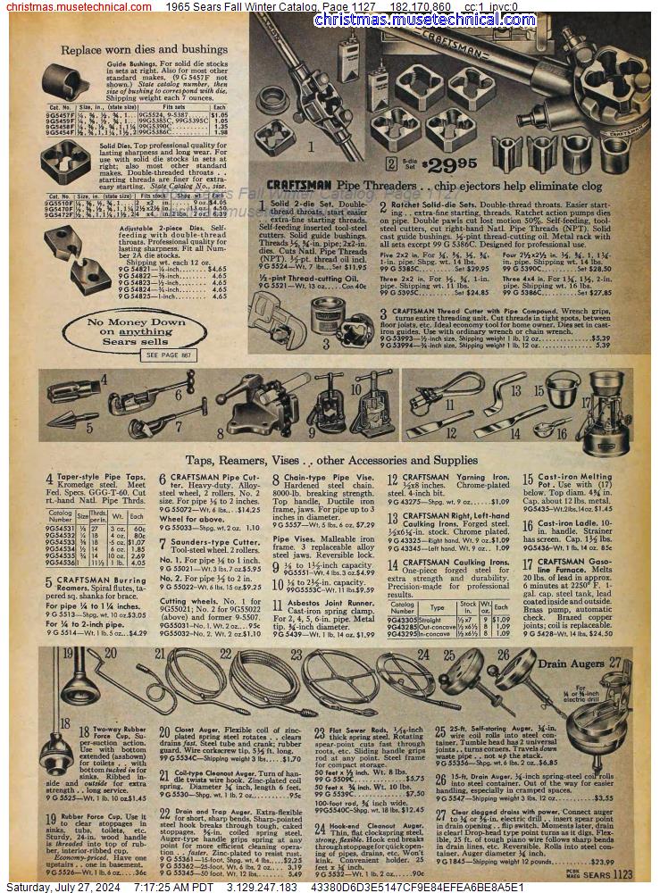 1965 Sears Fall Winter Catalog, Page 1127